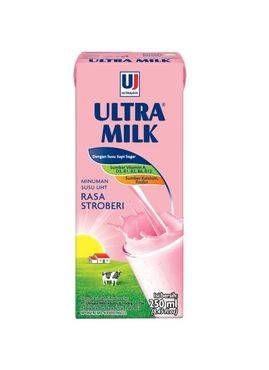 Promo Harga Ultra Milk Susu UHT Stroberi 250 ml - Indomaret