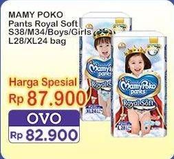 Promo Harga Mamy Poko Pants Royal Soft L28, M34, S38, XL24 24 pcs - Indomaret