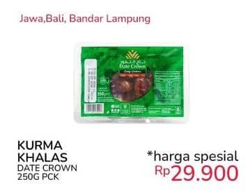 Promo Harga Date Crown Kurma Premium Khalas 250 gr - Indomaret