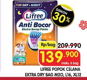 Promo Harga Lifree Popok Celana Ekstra Serap L16, M20, XL12 12 pcs - Superindo