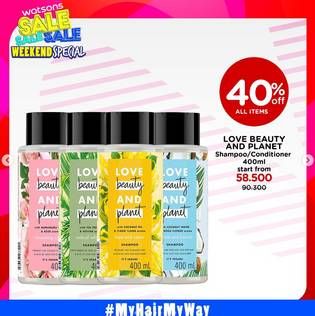 Promo Harga LOVE BEAUTY AND PLANET Shampoo/Conditioner 400ml  - Watsons