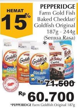 Promo Harga PEPPERIDGE FARM Goldfish Baked Snack Crakers Original 187 gr - Giant
