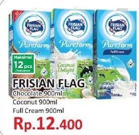 Promo Harga FRISIAN FLAG Susu UHT Purefarm Cokelat, Full Cream, Coconut 900 ml - Yogya