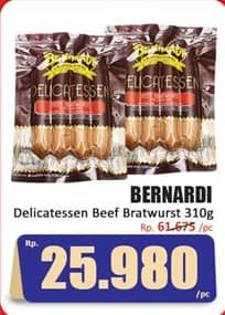 Promo Harga Bernardi Delicatessen Sausage Beef Bratwurst With Cheese, Beef Bratwurst With Blackpaper 310 gr - Hari Hari