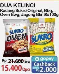 Promo Harga Dua Kelinci Kacang Sukro Original, BBQ, Oven Rasa Bawang, Oven Rasa Jagung Bakar 100 gr - Alfamart