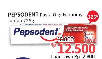 Promo Harga Pepsodent Pasta Gigi Pencegah Gigi Berlubang White 225 gr - Alfamidi