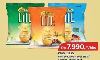 Promo Harga CHITATO Lite Snack Potato Chips  Seaweed, Beef BBQ, Salmon Teriyaki 68 gr - TIP TOP