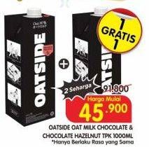 Promo Harga Oatside UHT Milk Chocolate, Hazelnut 1000 ml - Superindo