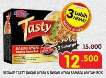 Promo Harga SEDAAP Tasty Bakmi Ayam, Ayam Geprek Matah 124 gr - Superindo