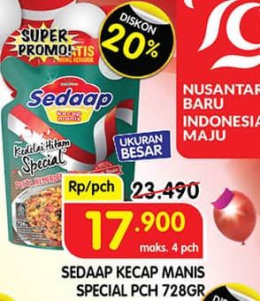 Promo Harga Sedaap Kecap Manis Kedelai Hitam Special 550 ml - Superindo