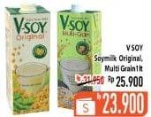 Promo Harga V-SOY Soya Bean Milk Multi Grain, Original 1000 ml - Hypermart