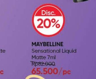 Promo Harga Maybelline Sensational Liquid Matte  - Guardian