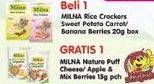 Promo Harga MILNA Rice Crackers Banana Berries, Sweet Potato Carrot 5 pcs - Indomaret
