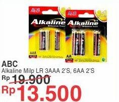Promo Harga ABC Battery Alkaline LR03/AAA, LR6/AA 2 pcs - Yogya