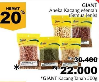 Promo Harga GIANT Kacang Kacangan Kacang Tanah 500 gr - Giant