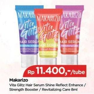 Promo Harga Makarizo Vita Glitz Hair Serum Reflect Enhance, Strength Booster, Revitalizing Care 8 ml - TIP TOP