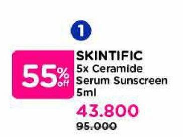Promo Harga Skintific 5X Ceramide Serum Sunscreen 5 ml - Watsons