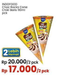 Promo Harga Indoeskrim Choc Rocks Cone Chiki Balls 110 ml - Indomaret