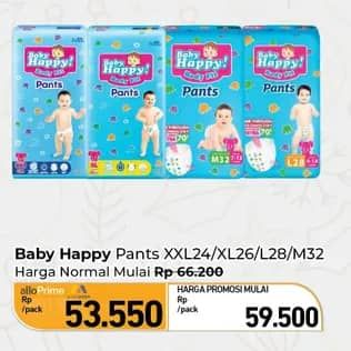 Promo Harga Baby Happy Body Fit Pants XXL24, XL26, L28, M32 24 pcs - Carrefour