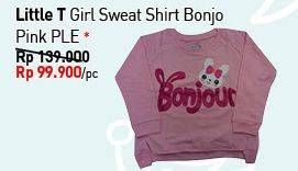 Promo Harga LITTLE-T Girl Sweatshirt Bonjo Pink PLE  - Carrefour