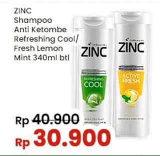 Promo Harga Zinc Shampoo Refreshing Cool, Active Fresh Lemon 340 ml - Indomaret