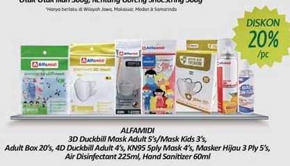 Promo Harga ALFAMIDI Masker/ Air Disinfectant/ Hand Sanitizer  - Alfamidi