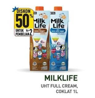 Promo Harga Milk Life UHT Full Cream, Cokelat 1000 ml - Hypermart
