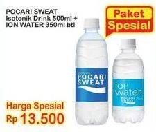 Promo Harga POCARI SWEAT Isotonik Drink 500 mL + Ion Water 350 mL  - Indomaret