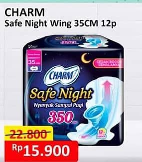 Promo Harga Charm Safe Night Wing 35cm 12 pcs - Alfamart
