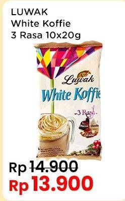 Promo Harga Luwak White Koffie 3 Rasa per 10 sachet 20 gr - Indomaret