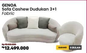 Promo Harga Courts Genoa Sofa Cashew Dudukan 3+1 Fabric  - COURTS