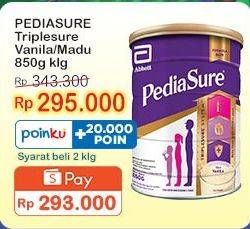 Promo Harga Pediasure Triplesure Vanila, Madu 850 gr - Indomaret