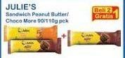 Promo Harga Julies Sandwich Peanut Butter, Choco More 90 gr - Indomaret