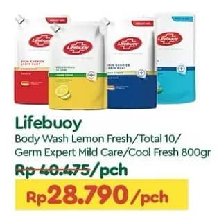 Promo Harga Lifebuoy Body Wash Lemon Fresh, Total 10 800 ml - TIP TOP