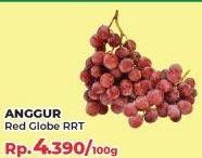 Promo Harga Anggur Red Globe RRT per 100 gr - Yogya