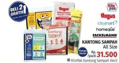 Promo Harga KLIN PAK/BAGUS/CLEANART/FACKELMANN/HOMEQUE Kantong Sampah  - LotteMart