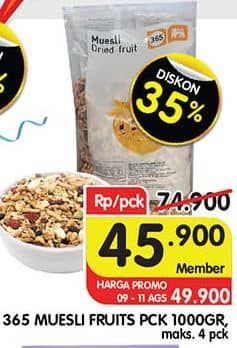 Promo Harga 365 Muesli Buah 1000 gr - Superindo