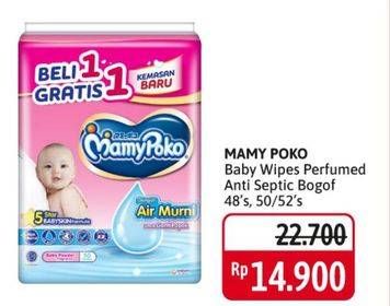 Promo Harga MAMY POKO Baby Wipes Antiseptik - Fragrance, Reguler - Fragrance 48 pcs - Alfamidi
