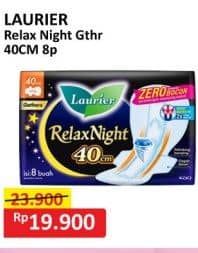 Promo Harga Laurier Relax Night Gathers 40cm 8 pcs - Alfamart