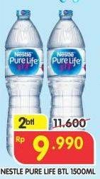 Promo Harga NESTLE Pure Life Air Mineral per 2 botol 1500 ml - Superindo