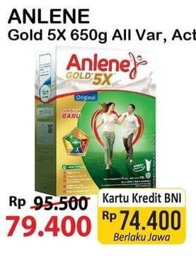 Promo Harga ANLENE Gold Plus 5x Hi-Calcium All Variants 650 gr - Alfamart