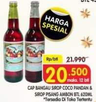 Promo Harga Cap Bangau Syrup Cocopandan, Pisang Ambon 620 ml - Superindo