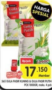 Promo Harga 365 Gula Pasir Putih, Kuning 1000 gr - Superindo