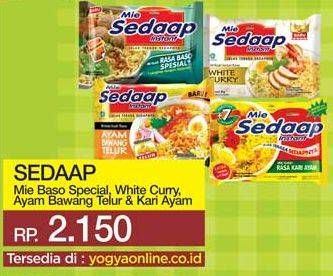 Promo Harga SEDAAP Mie Kuah Baso Spesial, White Curry, Ayam Bawang Telur, Kari Ayam 72 gr - Yogya