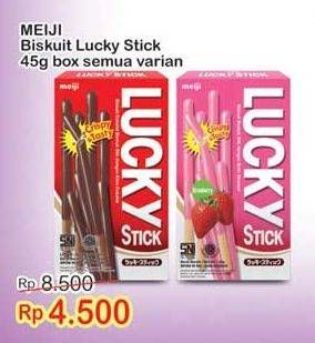Promo Harga MEIJI Biskuit Lucky Stick All Variants 45 gr - Indomaret
