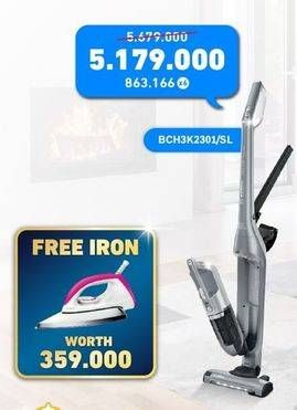 Promo Harga Bosch BCH3K2301 Rechargeable Vacuum Cleaner  - Electronic City