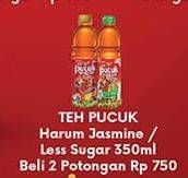 Promo Harga Teh Pucuk Harum Minuman Teh Jasmine, Less Sugar 350 ml - Hypermart