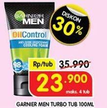 Promo Harga Garnier Men Turbo Light Oil Control Facial Foam 100 ml - Superindo