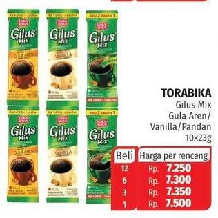 Promo Harga Torabika Gilus Mix Gula Aren, Pandan, Vanilla per 10 sachet 23 gr - Lotte Grosir