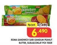 Promo Harga ROMA Sari Gandum Peanut Butter, Susu, Coklat 115 gr - Superindo